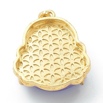 Brass Micro Pave Clear Cubic Zirconia Pendants ZIRC-I050-07G-1