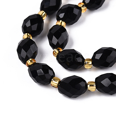 Natural Black Obsidian Beads Strands G-N342-53-8x6-01-1