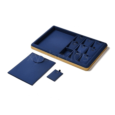 10-Slot PU Leather Pendant Necklace Display Tray Stands VBOX-C003-10B-1