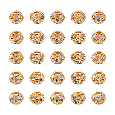 40Pcs Brass Rhinestone Beads RB-UN0001-21-1