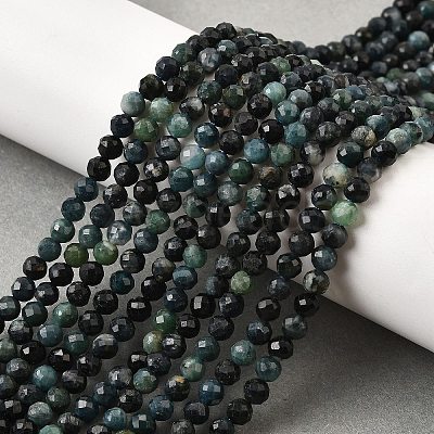 Natural Blue Tourmaline Beads Strands G-G259-D10-4mm-1