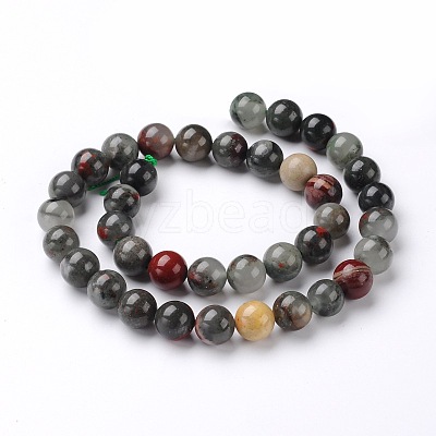 Natural African Bloodstone Beads Strands X-G-L383-06-8mm-1
