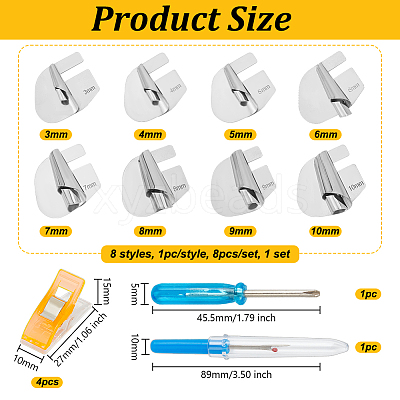 Stainless Iron Sewing Rolled Hemmer Foot TOOL-OC0001-85-1