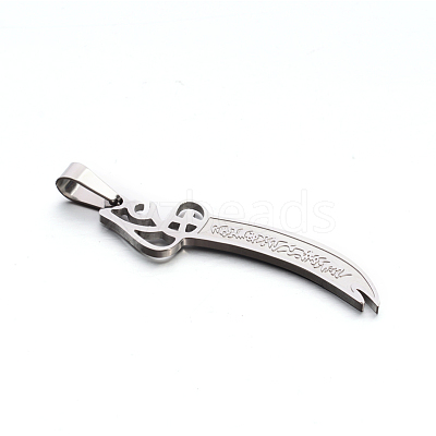 Tarnish Resistant 304 Stainless Steel Large Sword Pendants STAS-E090-13P-B-1