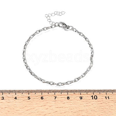 3MM 304 Stainless Steel Twisted Oval Link Chain Bracelets for Man and Women SA-CBAB767-17A-P-1