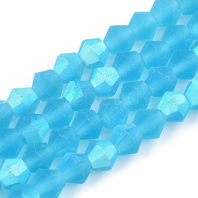 Imitate Austrian Crystal Bicone Frosted Glass Beads Strands EGLA-A039-T3mm-MB19-1