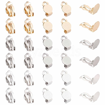 30Pcs 3 Colors 304 Stainless Steel Clip on Earring Pads STAS-SC0004-27-1