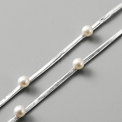 Polyester with ABS Beads Ribbon OCOR-WH0067-62B-1