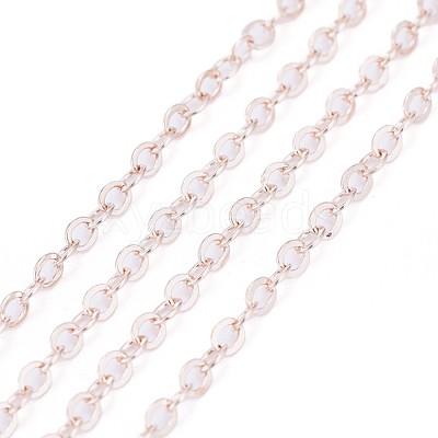 Brass Flat Oval Cable Chains CH030-RG-1