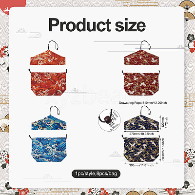 8Pcs 8 Styles Polycotton Bags ABAG-BT0001-03-1