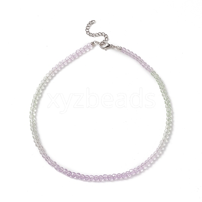 Faceted Gradient Color Glass Beaded Necklaces for Women NJEW-JN04195-1