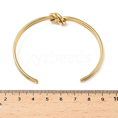 304 Stainless Steel Cuff Bracelets for Women BJEW-Z134-04G-1