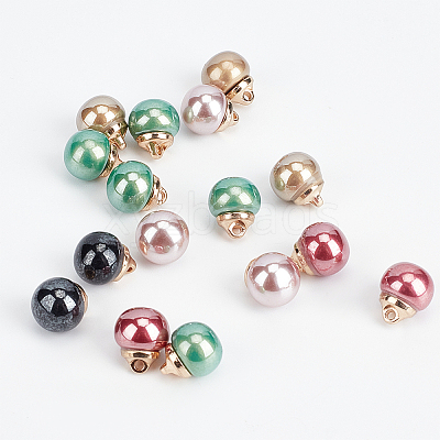 50Pcs 5 Colors ABS Plastic Imitation Pearl Sewing Buttons FIND-GF0003-18-1