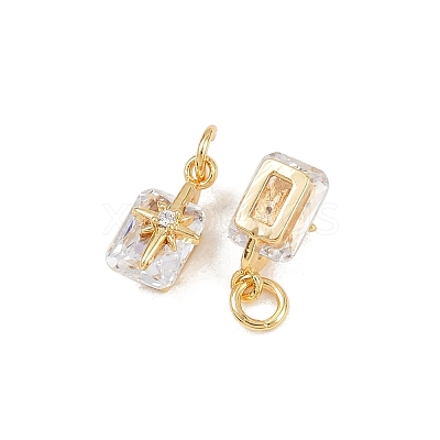 Brass Pave Cubic Zirconia Pendants KK-H078-33G-02-1