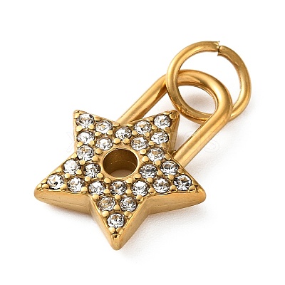 304 Stainless Steel Rhinestone Pendants RB-CBA324D-01G-13-1