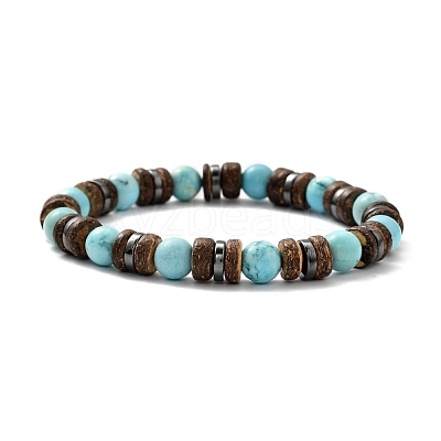 Natural Howlite Stretch Bracelets BJEW-JB05359-04-1
