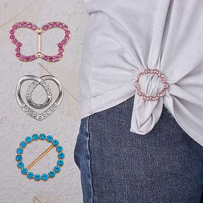 9Pcs 9 Style Alloy Rhinestone Buckles DIY-SZ0008-58-1