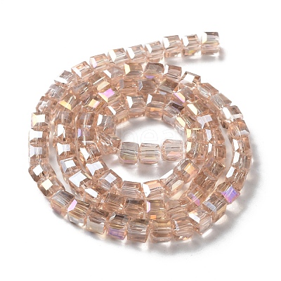 Electroplate Glass Beads Strands EGLA-D018-6x6mm-75-1