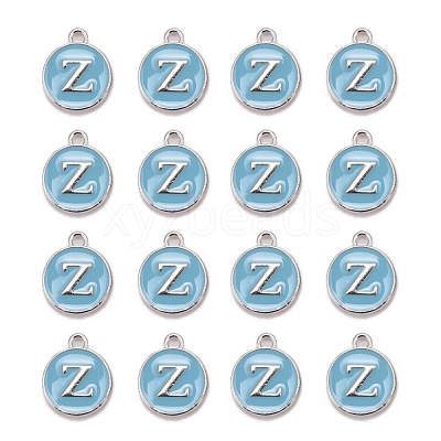 Platinum Plated Alloy Enamel Charms X-ENAM-S118-04Z-P-1