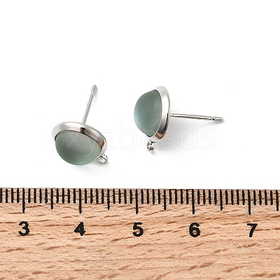 Brass Glass Stud Earrings KK-F916-05P-1