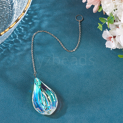 1Pc Transparent Glass Hanging Suncatchers AJEW-TADJ0001-02D-1