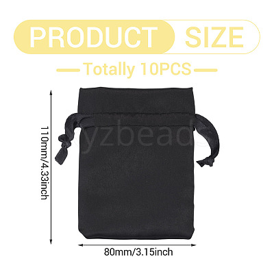10Pcs Brocade Good Luck Fortune Drawstring Gift Blessing Bags PAAG-TADJ0001-01F-1