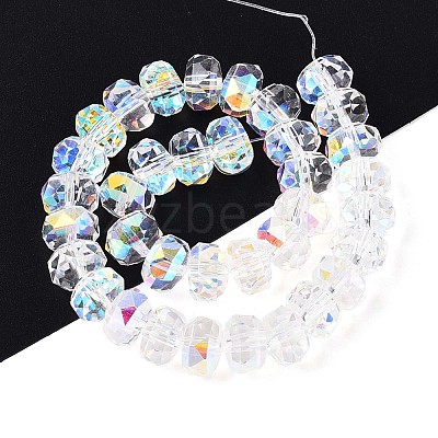 Electroplate Transparent Glass Beads Strands X-EGLA-N022-04A-D21-1