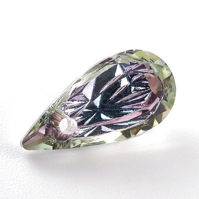 Embossed Glass Rhinestone Pendants GLAA-J101-06A-001VL-1