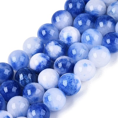 Natural Dyed Persian Jade Beads Strands G-Q609-8mm-01-1