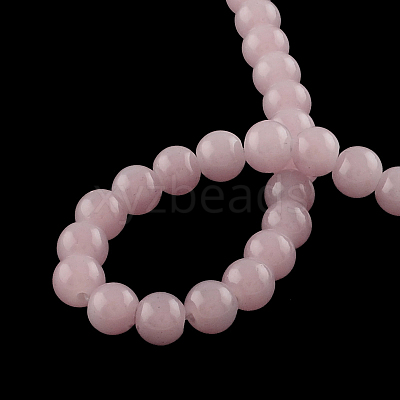 Imitation Jade Glass Beads Strands DGLA-S076-6mm-01-1