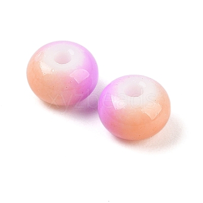 Opaque Spray Painted Glass Beads GLAA-G118-01H-1