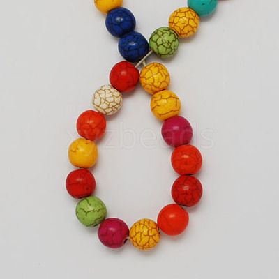 Synthetical Turquoise Beads Strands TURQ-S103-6mm-M-1