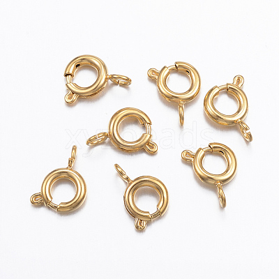 Ion Plating(IP) 304 Stainless Steel Spring Ring Clasps X-STAS-P163-15G-1