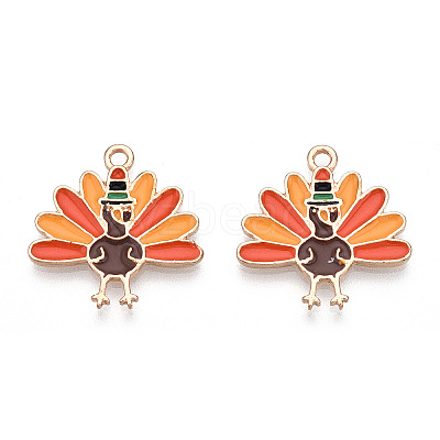 Thanksgiving Day Alloy Enamel Pendants ENAM-D060-03F-KCG-1