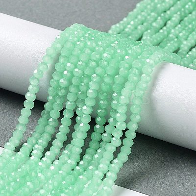 Baking Paint Imitation Jade Glass Bead Strands X-DGLA-A034-J4MM-A22-1