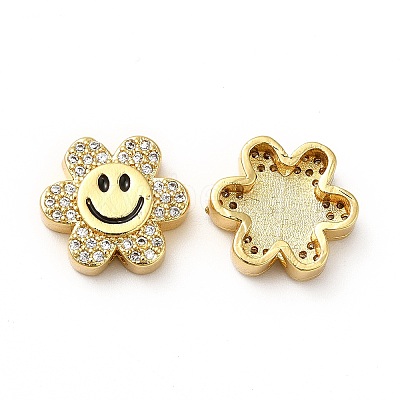 Rack Plating Brass Cubic Zirconia Beads KK-M232-01G-A-1