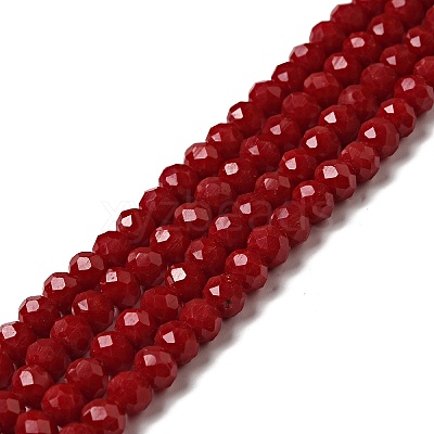 Imitation Jade Glass Bead Strands X-GLAA-F001-6x4mm-29-1