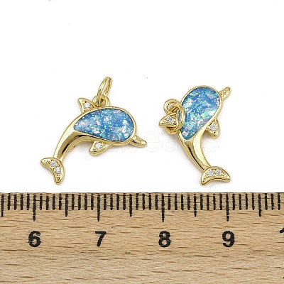 Brass Micro Pave Cubic Zirconia Enamel Pendants KK-L249-04G-03-1