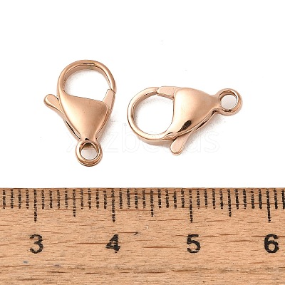 Ion Plating(IP) 304 Stainless Steel Lobster Claw Clasps Hand Polished STAS-AB10-RG-1
