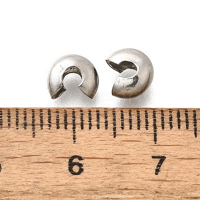 304 Stainless Steel Crimp Beads Covers X-STAS-P239-34P-05-1