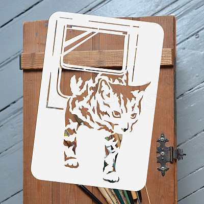 Plastic Drawing Painting Stencils Templates DIY-WH0396-422-1