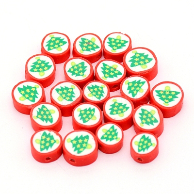 Handmade Polymer Clay Christmas Theme Beads CLAY-CJC0005-03B-1