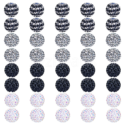 40Pcs 4 Colors Resin Rhinestone Beads RESI-ME0001-06-1