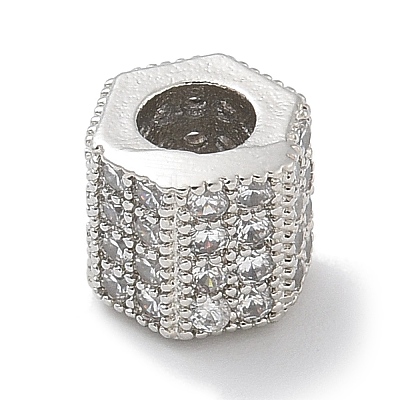 Rack Plating Brass Micro Pave Cubic Zirconia Beads KK-L224-035P-1