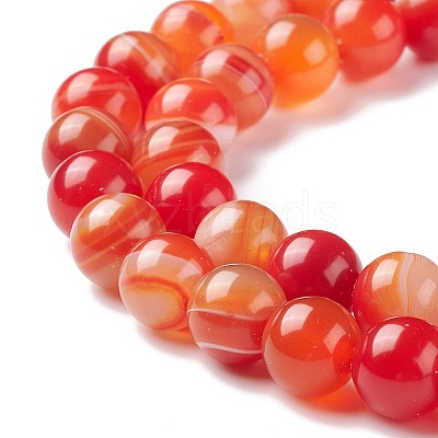 Natural Striped Agate/Banded Agate Bead Strands X-G-K155-A-10mm-05-1