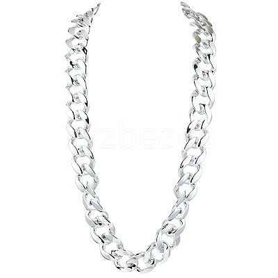 1Pc Acrylic Cuban Link Chain Necklaces for Men NJEW-SP0001-09B-S-1