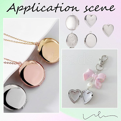 10Pcs 5 Styles 316 Surgical Stainless Steel Locket Pendants STAS-SP0001-94-1