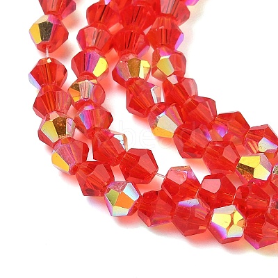 Electroplate Transparent Glass Beads Strands EGLA-K015-18A-1