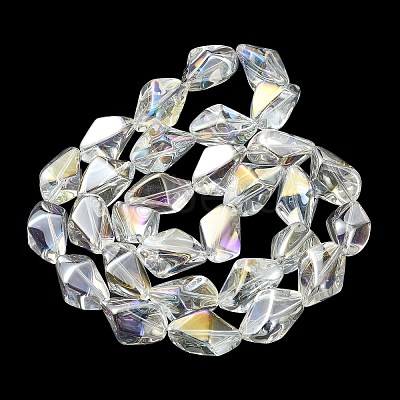 Electroplate Transparent Glass Beads Strands EGLA-E060-01A-1