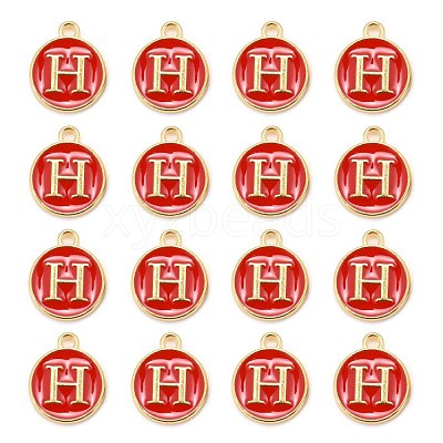 Golden Plated Alloy Enamel Charms X-ENAM-S118-03H-1
